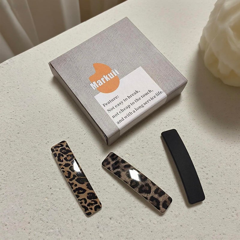 Markuii Small 3 Inch Hair Barrette for Women Not Easy to Break Rectangle Medium to Small French Hair Clips for Half Up Short Thin Hair, 3 Pack - Image 5